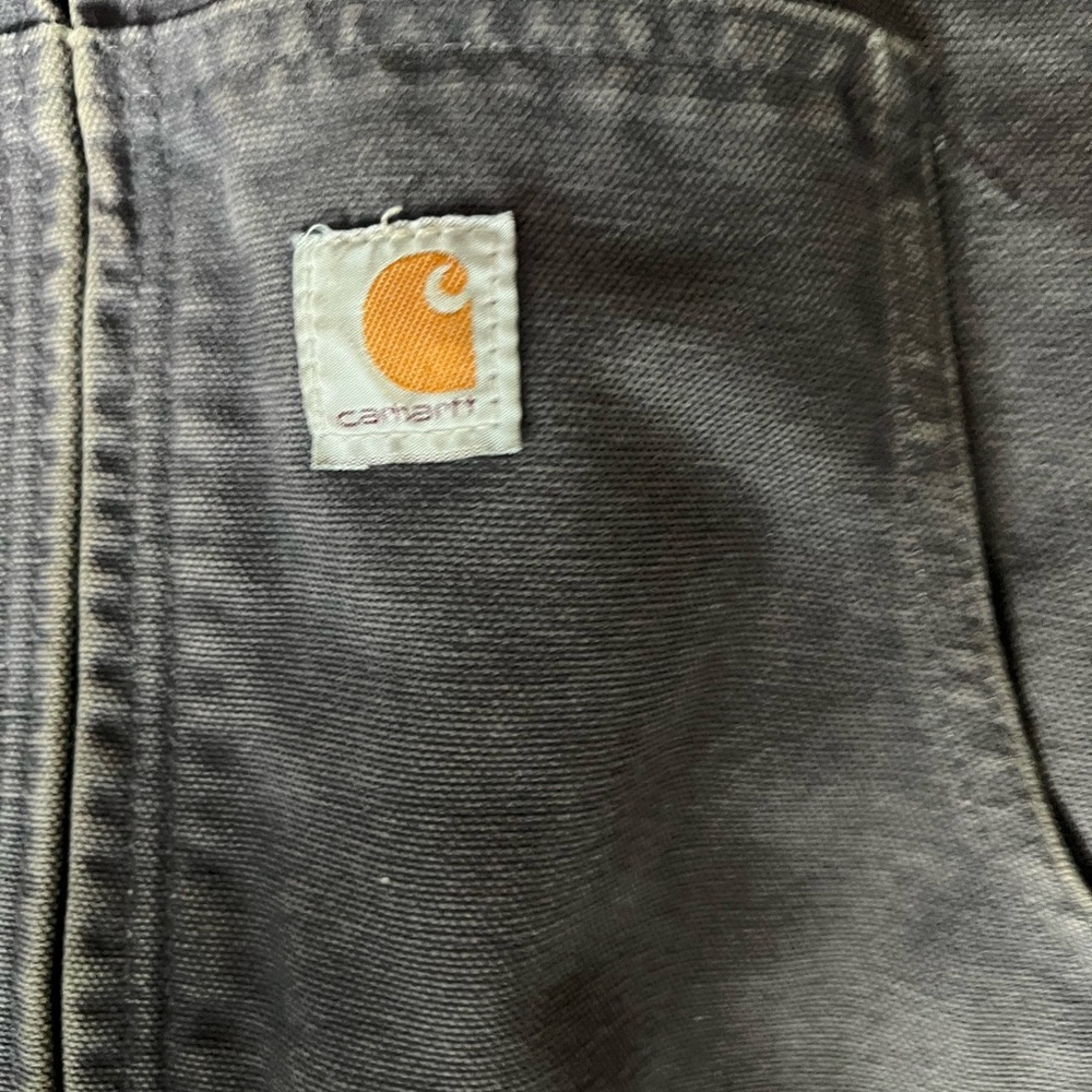 Vintage Carhartt J130 Dark Blue/Gray Hooded Jacket - Picture 9 of 12
